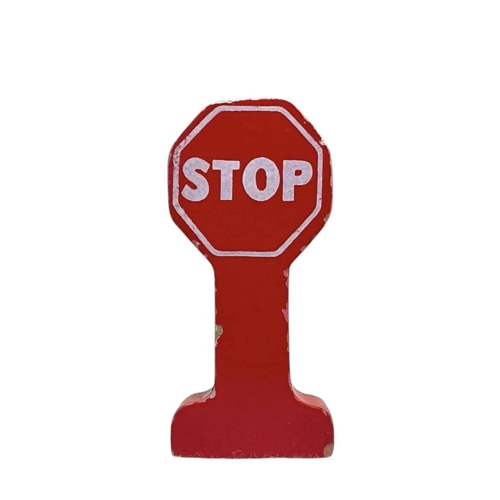 Thomas the train stop sign wooden red stop toy